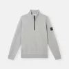 Sweatshirt med halv dragkedja och påsydda fickor
