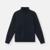 Sweatshirt med halv dragkedja och påsydda fickor