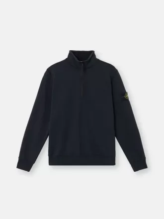 Sweatshirt med halv dragkedja och påsydda fickor