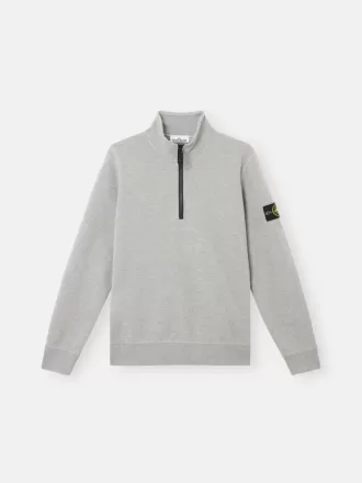 Sweatshirt med halv dragkedja och påsydda fickor