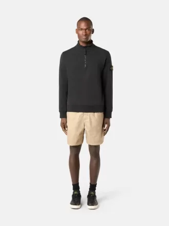 Sweatshirt med halv dragkedja och påsydda fickor