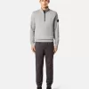 Sweatshirt med halv dragkedja och påsydda fickor