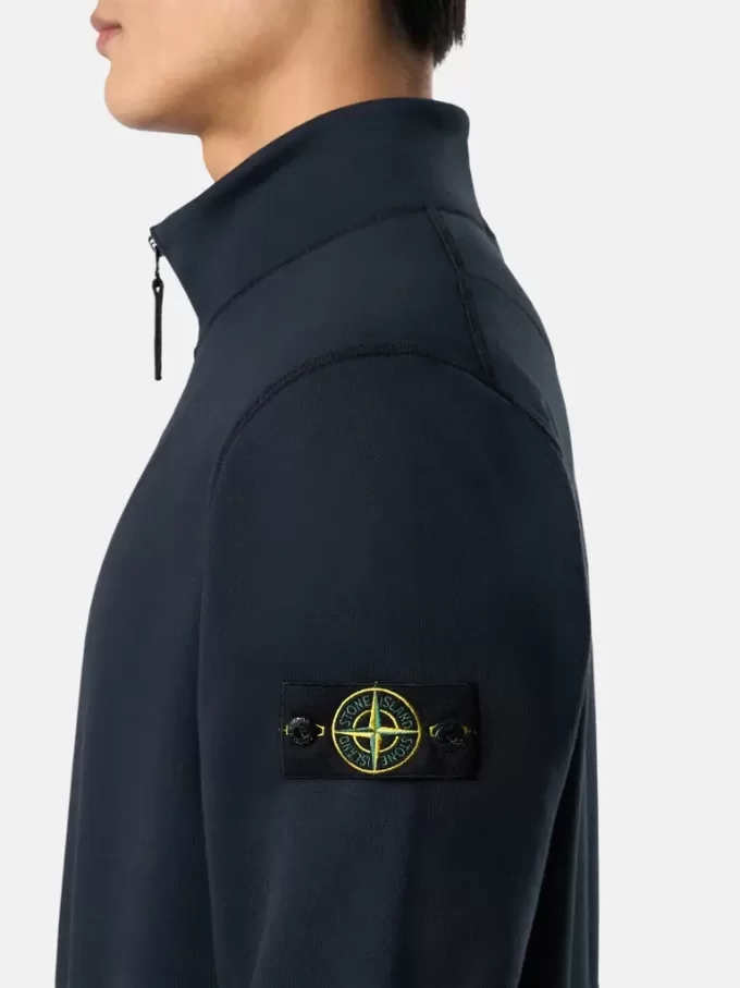 Sweatshirt med halv dragkedja och påsydda fickor