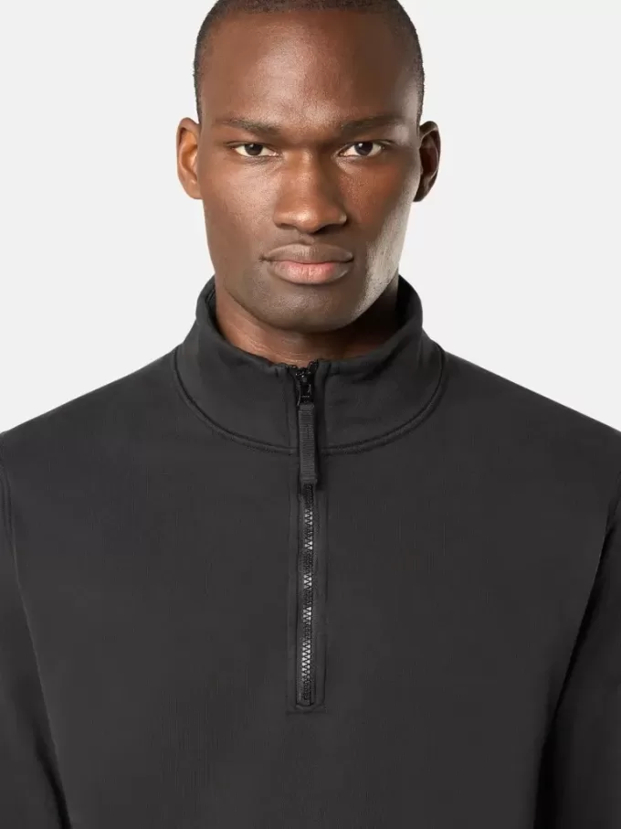 Sweatshirt med halv dragkedja och påsydda fickor
