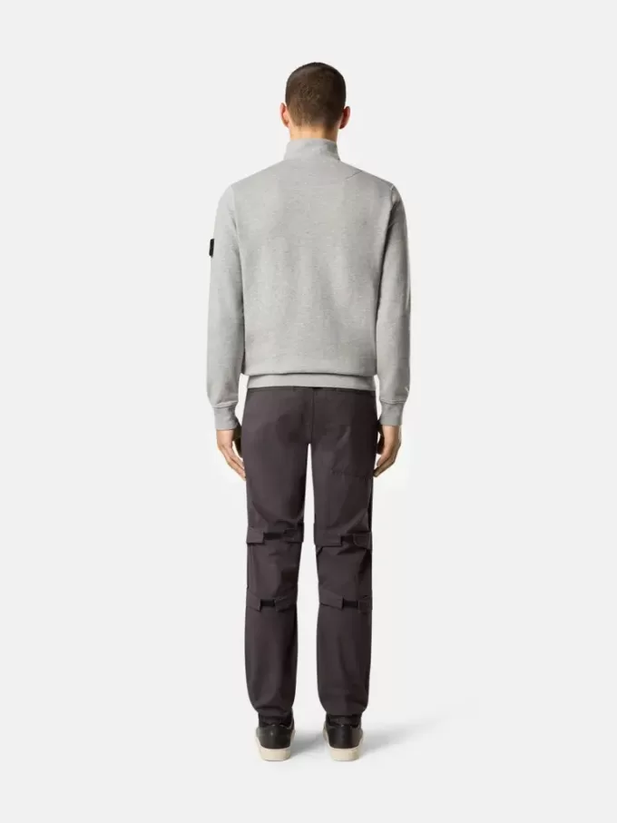Sweatshirt med halv dragkedja och påsydda fickor