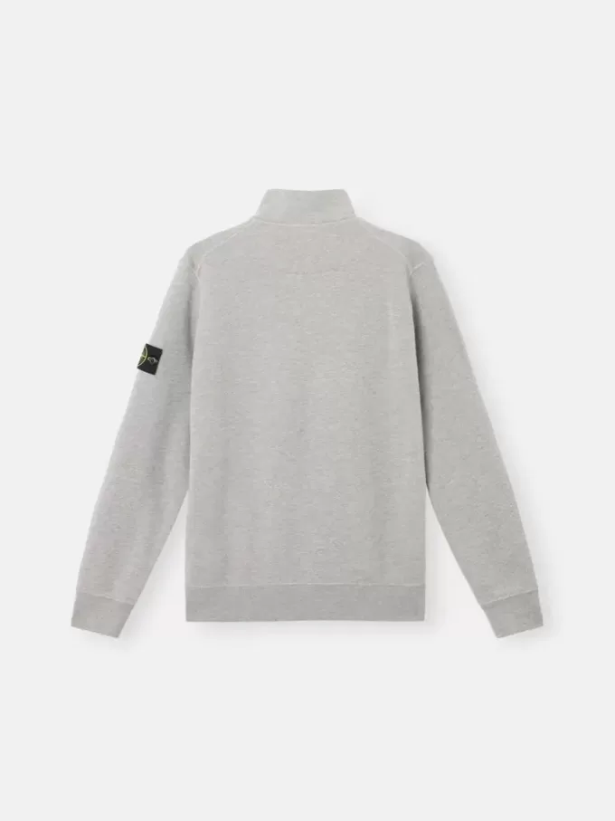 Sweatshirt med halv dragkedja och påsydda fickor