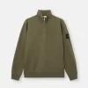 Sweatshirt med halv dragkedja och ribbade insatser