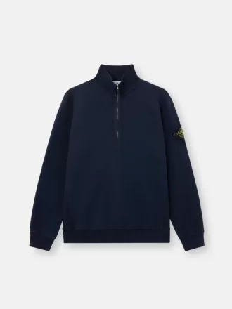 Sweatshirt med halv dragkedja och ribbade insatser