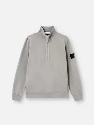 Sweatshirt med halv dragkedja och ribbade insatser