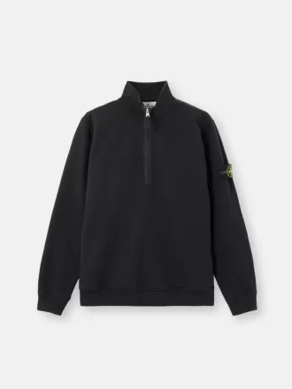 Sweatshirt med halv dragkedja och ribbade insatser