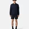 Sweatshirt med halv dragkedja och ribbade insatser
