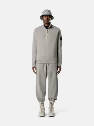 Sweatshirt med halv dragkedja och ribbade insatser