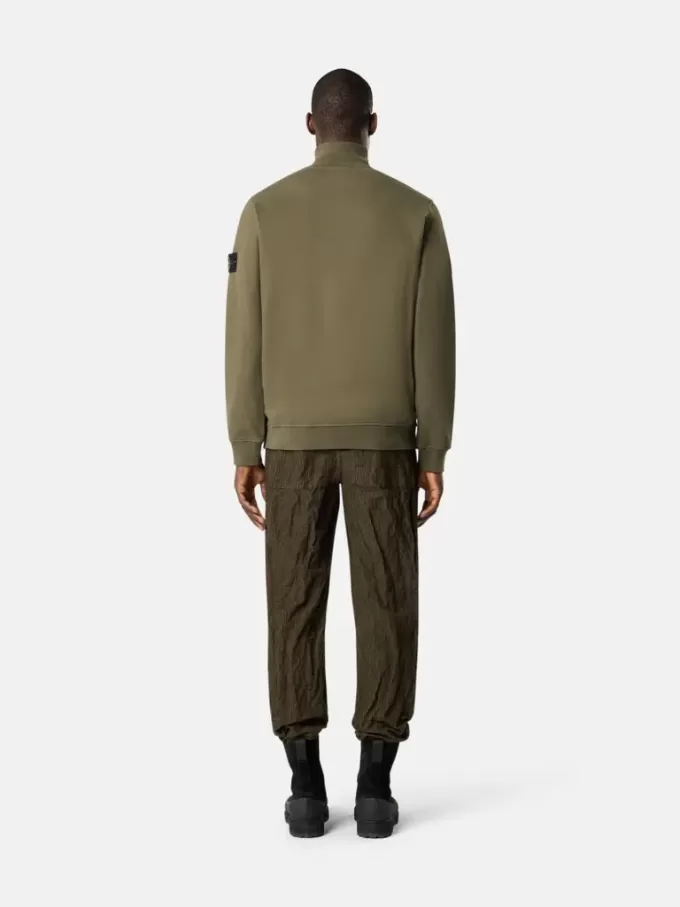 Sweatshirt med halv dragkedja och ribbade insatser
