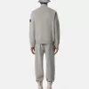 Sweatshirt med halv dragkedja och ribbade insatser