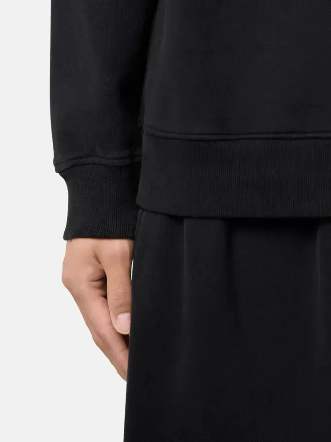 Sweatshirt med halv dragkedja och ribbade insatser