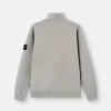Sweatshirt med halv dragkedja och ribbade insatser