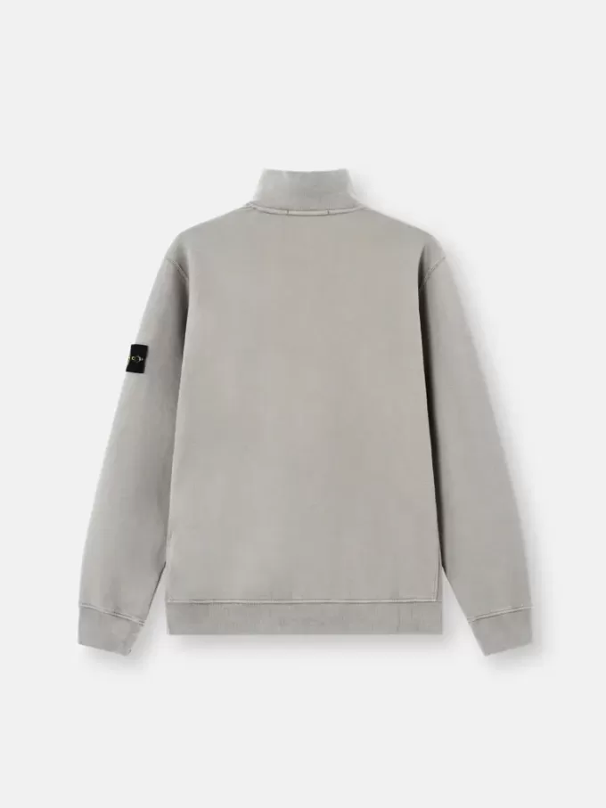 Sweatshirt med halv dragkedja och ribbade insatser