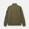 Sweatshirt med halv dragkedja och ribbade insatser
