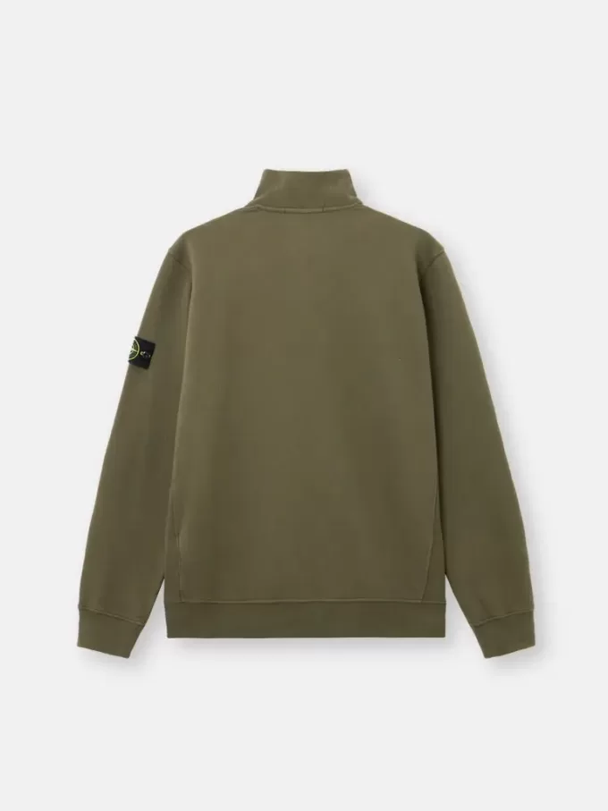Sweatshirt med halv dragkedja och ribbade insatser