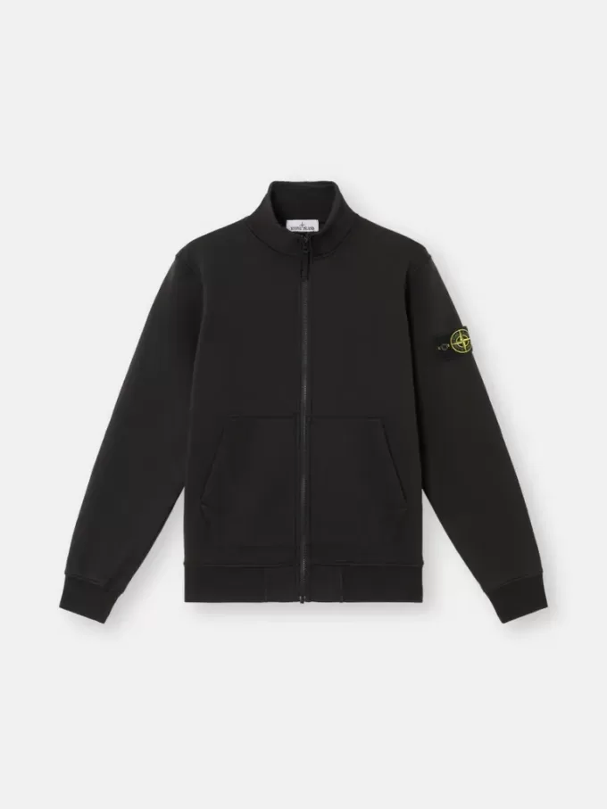 Sweatshirt med påsydda fickor och dragkedja