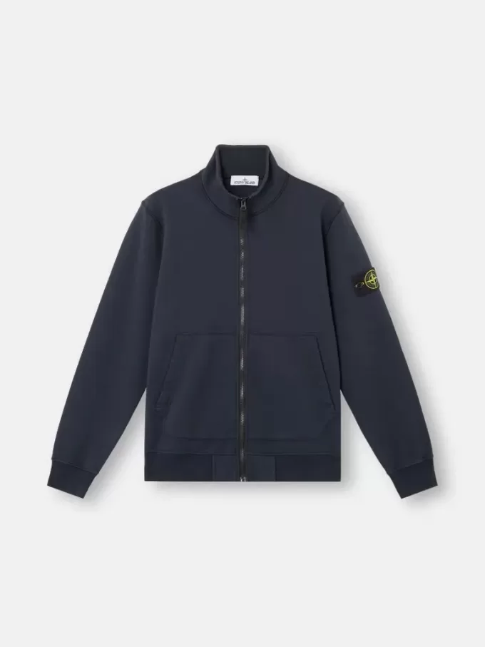 Sweatshirt med påsydda fickor och dragkedja