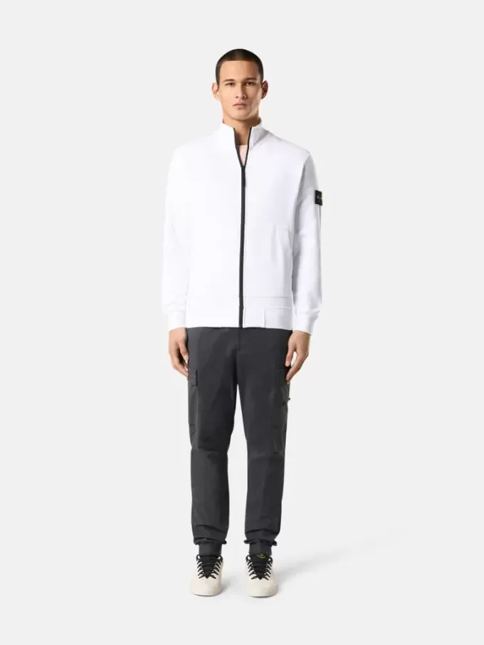 Sweatshirt med påsydda fickor och dragkedja