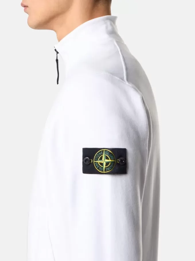 Sweatshirt med påsydda fickor och dragkedja