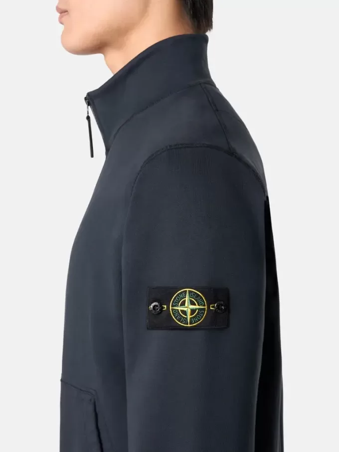 Sweatshirt med påsydda fickor och dragkedja