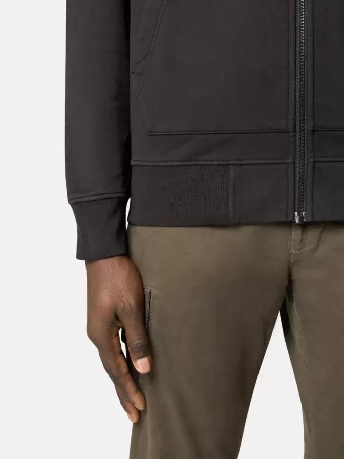 Sweatshirt med påsydda fickor och dragkedja