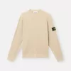 Sweatshirt med rund hals och ribbade detaljer