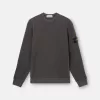 Sweatshirt med rund hals och ribbade detaljer