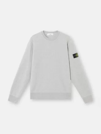 Sweatshirt med rund hals och ribbade detaljer