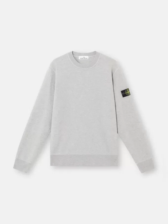 Sweatshirt med rund hals och ribbade detaljer