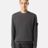 Sweatshirt med rund hals och ribbade detaljer