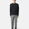 Sweatshirt med rund hals och ribbade detaljer