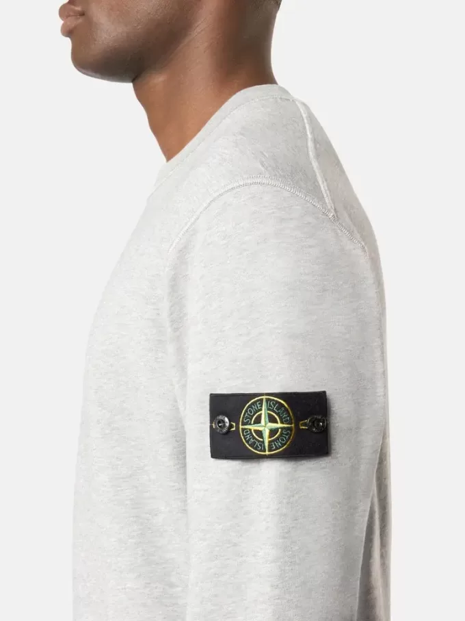 Sweatshirt med rund hals och ribbade detaljer