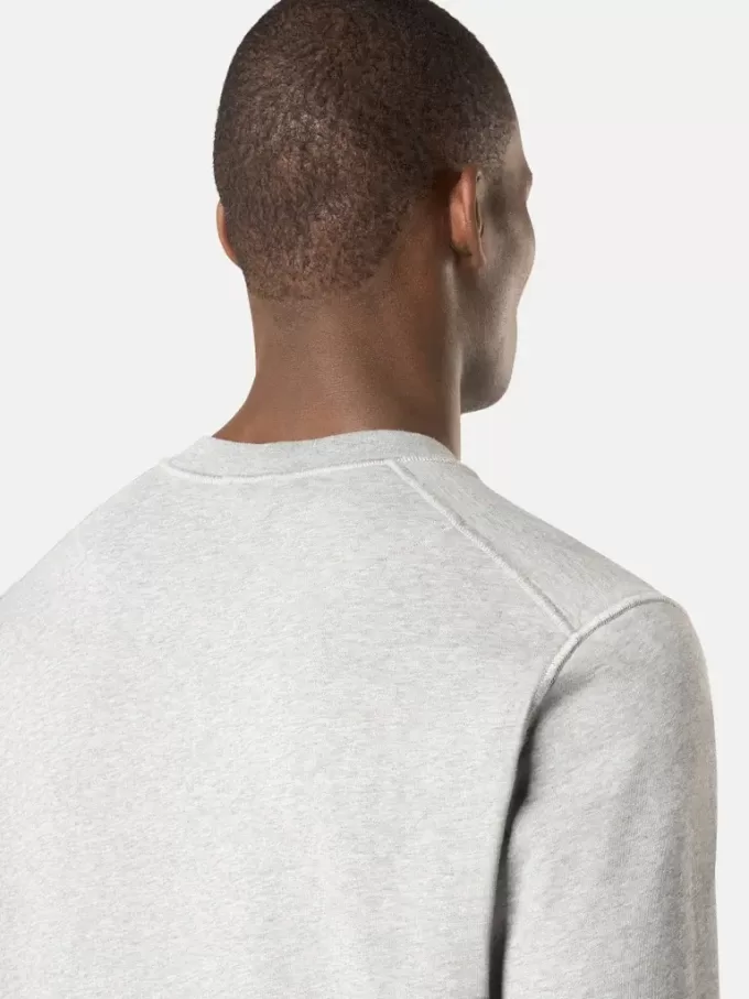 Sweatshirt med rund hals och ribbade detaljer