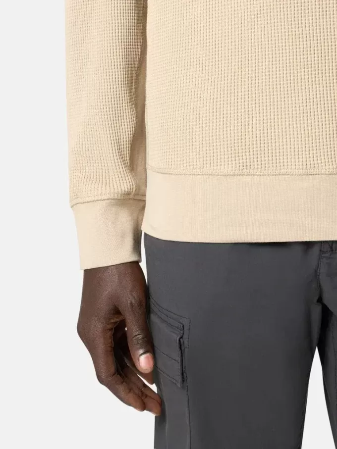 Sweatshirt med rund hals och ribbade detaljer