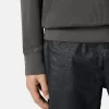 Sweatshirt med rund hals och ribbade detaljer
