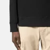 Sweatshirt med rund hals och ribbade detaljer