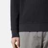 Sweatshirt med rund hals och ribbade detaljer