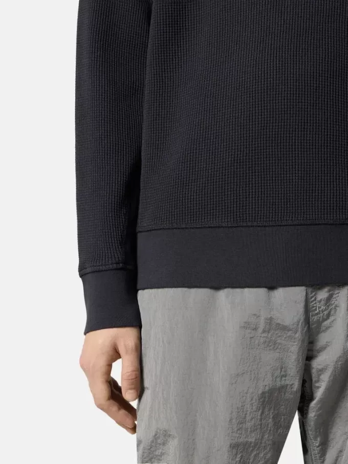 Sweatshirt med rund hals och ribbade detaljer
