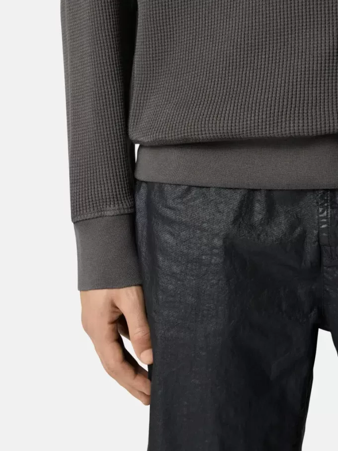 Sweatshirt med rund hals och ribbade detaljer