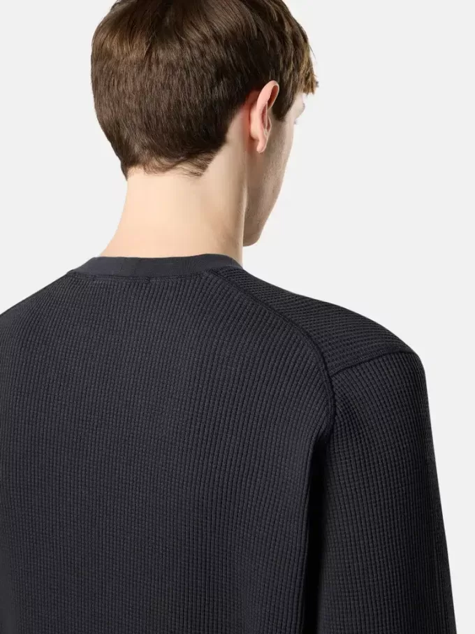 Sweatshirt med rund hals och ribbade detaljer