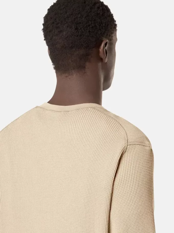 Sweatshirt med rund hals och ribbade detaljer