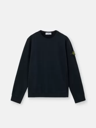 Sweatshirt med rund hals och ribbade insatser i normal passform