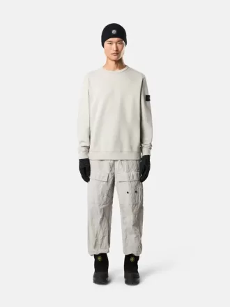 Sweatshirt med rund hals och ribbade insatser i normal passform