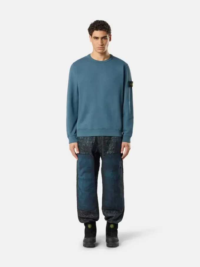 Sweatshirt med rund hals och ribbade insatser i normal passform