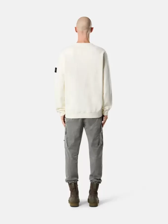Sweatshirt med rund hals och ribbade insatser i normal passform