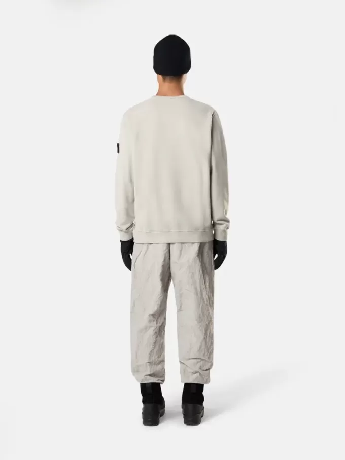 Sweatshirt med rund hals och ribbade insatser i normal passform